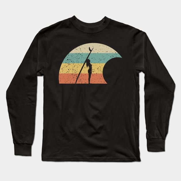 Retro Surfer Girl Wave Long Sleeve T-Shirt by Food in a Can